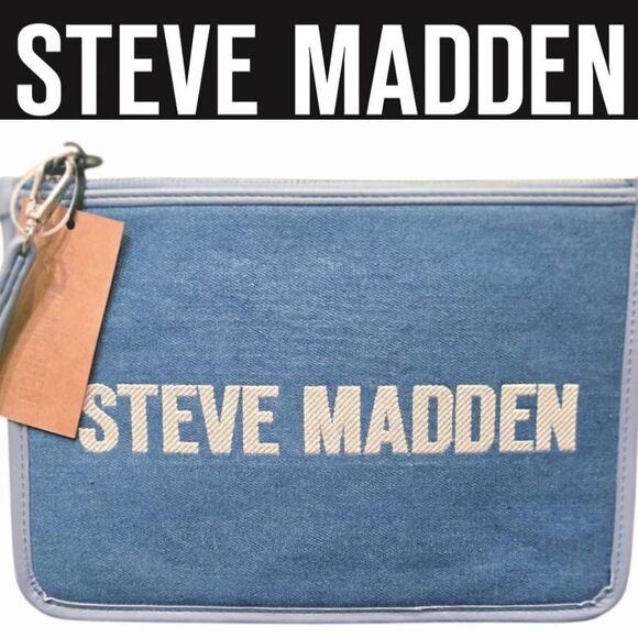 Steve Madden Denim Large Pouch Wristlet